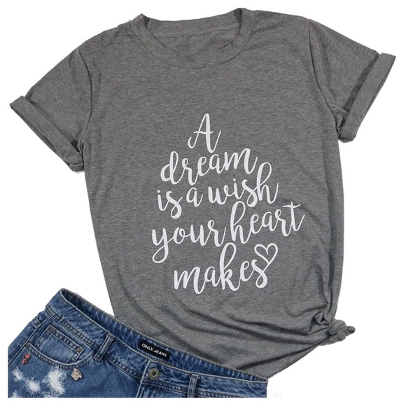 Tops - SOLD Cinderella Disney quote gray t-shirt